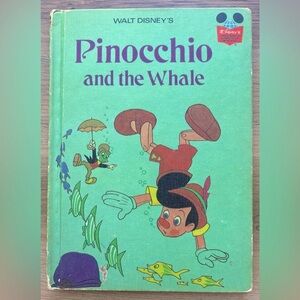 Vintage Walt Disney’s Book Club Edition Pinocchio and the Whale Book, 1977